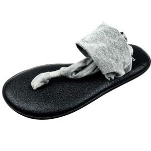 Sanuk Womens Gray Jersey Yoga Thongs Size 7
